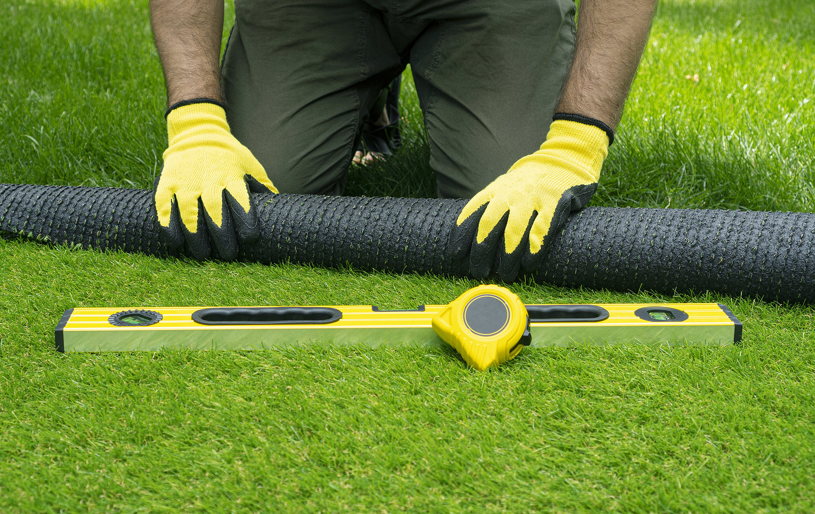 Artificial turf installation project in Pearland, TX